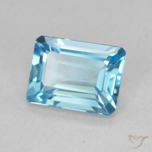 Topacio Azul Suizo natural de 1.91 ct, Corte Octágono / Esmeralda, VVS