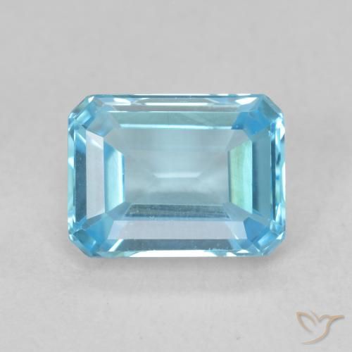 2.11ct Natural Azul Suizo Topacio, corte esmeralda, VVS