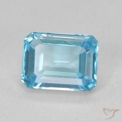 Topacio Azul Suizo natural de 2.11 ct, Corte Octágono / Esmeralda, VVS