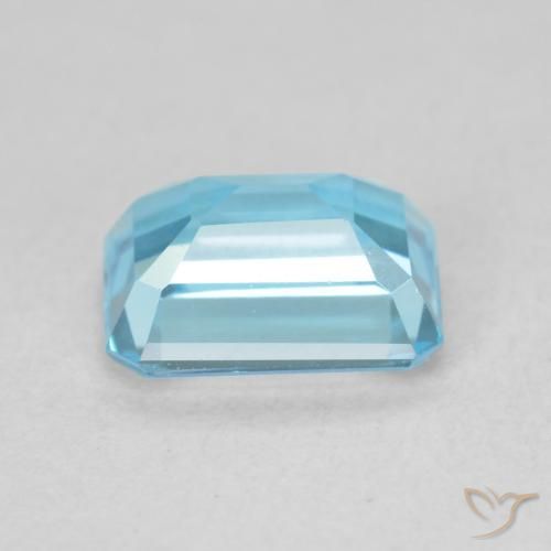 Topacio Azul Suizo natural de 2.11 ct, Corte Octágono / Esmeralda, VVS