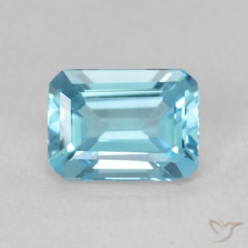 1.82ct Natural Azul verdoso claro Topacio, corte esmeralda, VVS