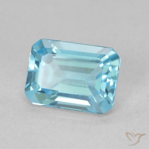 Topacio Azul verdoso claro natural de 1.82 ct, Corte Octágono / Esmeralda, VVS