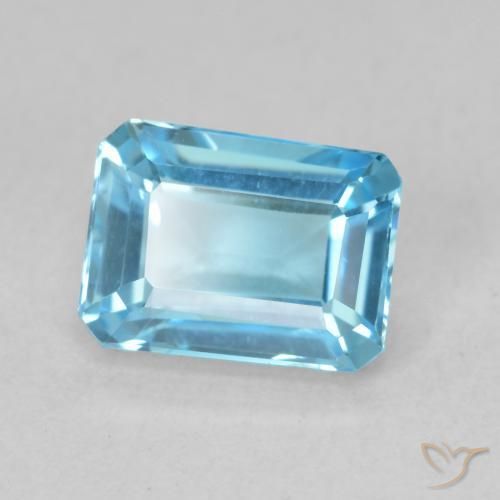 Topacio Azul Suizo natural de 2.09 ct, Corte Octágono / Esmeralda, VVS