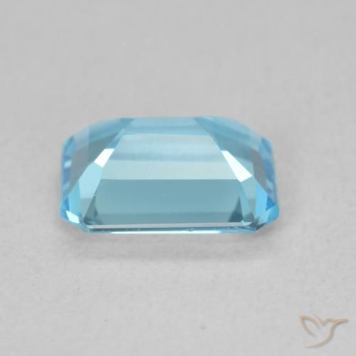 Topacio Azul Suizo natural de 1.74 ct, Corte Octágono / Esmeralda, VVS