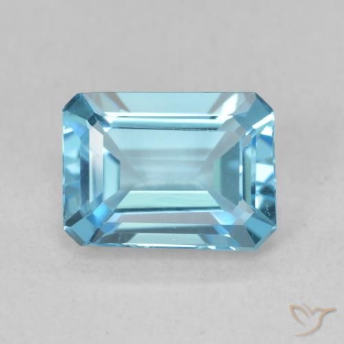 1.94ct Natural Azul Suizo Topacio, corte esmeralda, VVS