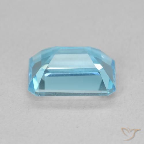 Topacio Azul Suizo natural de 1.94 ct, Corte Octágono / Esmeralda, VVS