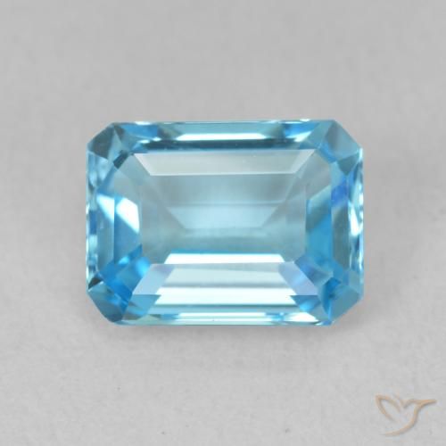 2.05ct Natural Azul Suizo Topacio, corte esmeralda, VVS