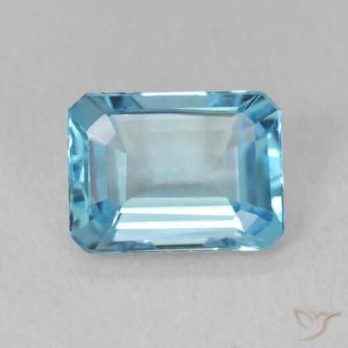 1.76ct Natural Azul Suizo Topacio, corte esmeralda, VVS