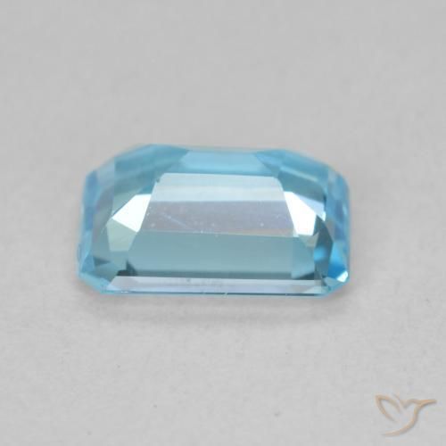 Topacio Azul Suizo natural de 1.76 ct, Corte Octágono / Esmeralda, VVS