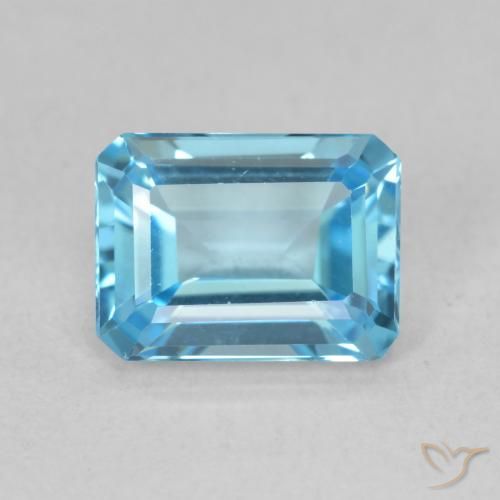 1.85ct Natural Azul Suizo Topacio, corte esmeralda, VVS