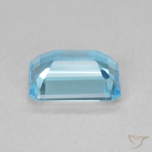 Topacio Azul Suizo natural de 1.85 ct, Corte Octágono / Esmeralda, VVS