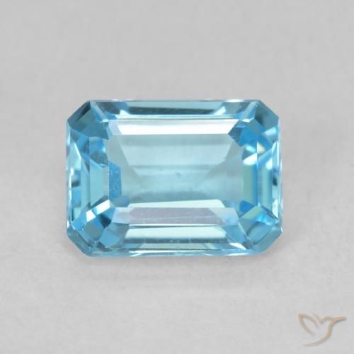 1.80ct Natural Azul Suizo Topacio, corte esmeralda, VVS