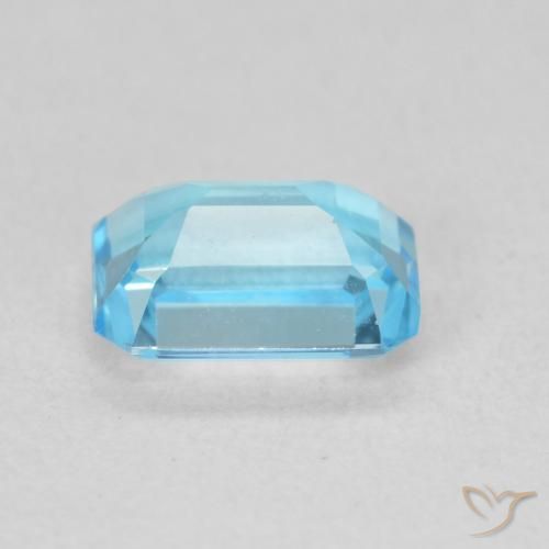 Topacio Azul Suizo natural de 1.80 ct, Corte Octágono / Esmeralda, VVS
