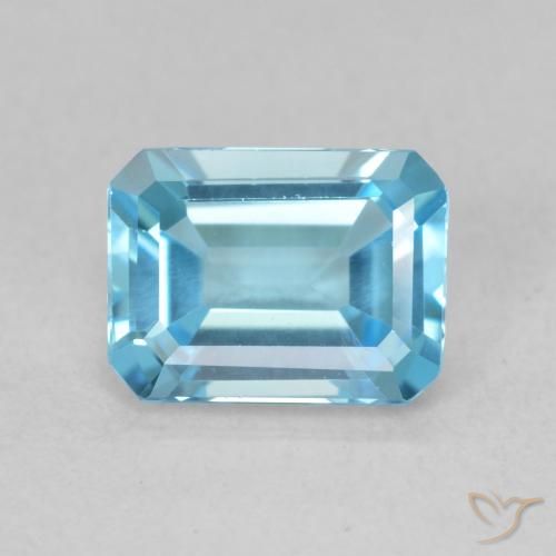 1.93ct Natural Azul Suizo Topacio, corte esmeralda, VVS