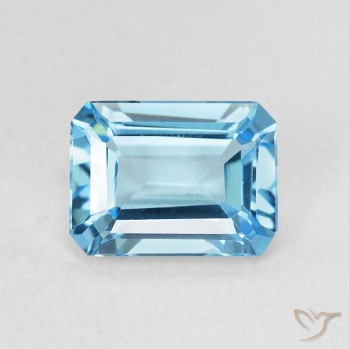 1.84ct Natural Azul Suizo Topacio, corte esmeralda, VVS
