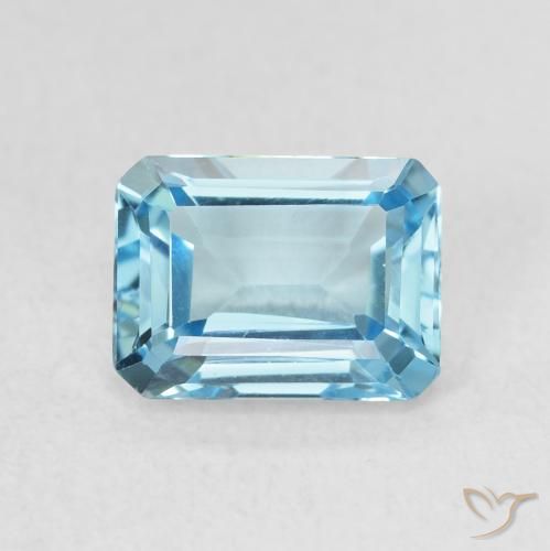 1.93ct Natural Azul Suizo Topacio, corte esmeralda, VVS