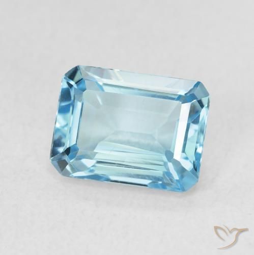 Topacio Azul Suizo natural de 1.93 ct, Corte Octágono / Esmeralda, VVS