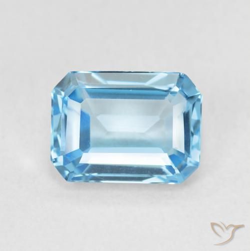 1.80ct Natural Azul Suizo Topacio, corte esmeralda, VVS