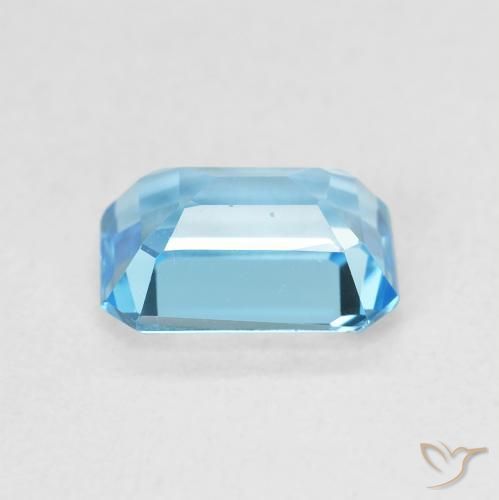 Topacio Azul Suizo natural de 1.80 ct, Corte Octágono / Esmeralda, VVS