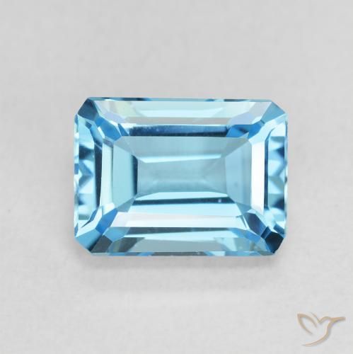 2.04ct Natural Azul Suizo Topacio, corte esmeralda, VVS