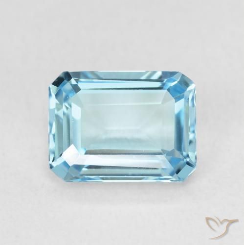 1.98ct Natural Azul Suizo Topacio, corte esmeralda, VVS