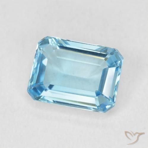 Topacio Azul Suizo natural de 1.80 ct, Corte Octágono / Esmeralda, VVS