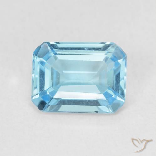 1.88ct Natural Azul Suizo Topacio, corte esmeralda, VVS