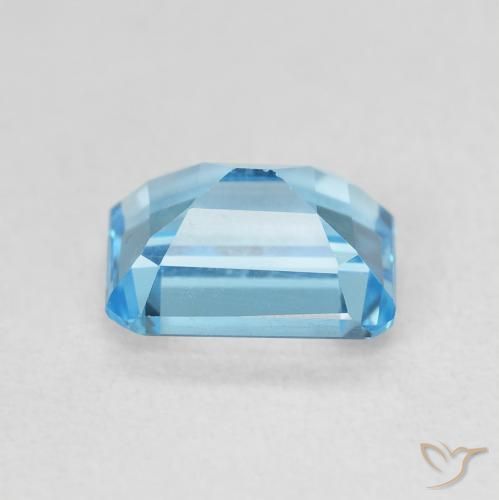 Topacio Azul Suizo natural de 2.00 ct, Corte Octágono / Esmeralda, VVS