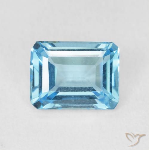 1.85ct Natural Azul Suizo Topacio, corte esmeralda, VVS