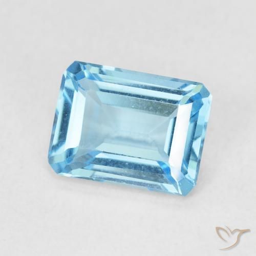 Topacio Azul Suizo natural de 1.85 ct, Corte Octágono / Esmeralda, VVS