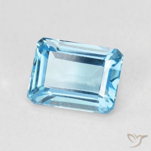 Topacio Azul Suizo natural de 1.99 ct, Corte Octágono / Esmeralda, VVS