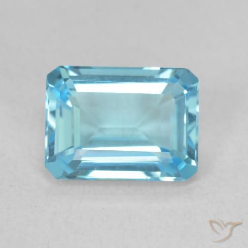 1.82ct Natural Azul Suizo Topacio, corte esmeralda, VVS