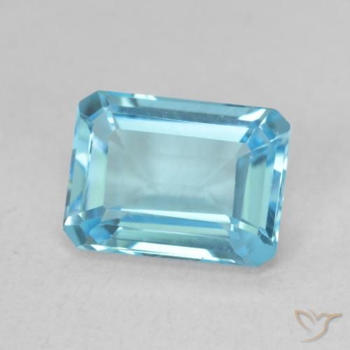 Topacio Azul Suizo natural de 1.82 ct, Corte Octágono / Esmeralda, VVS