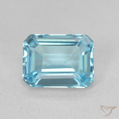 1.87ct Natural Azul claro Topacio, corte esmeralda, VVS