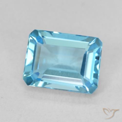 Topacio Azul claro natural de 1.87 ct, Corte Octágono / Esmeralda, VVS