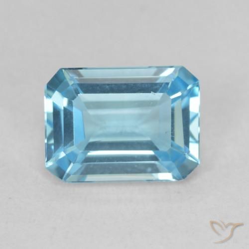 1.81ct Natural Azul Suizo Topacio, corte esmeralda, VVS