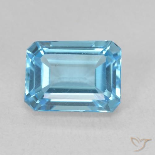 2.09ct Natural Azul Suizo Topacio, corte esmeralda, VVS