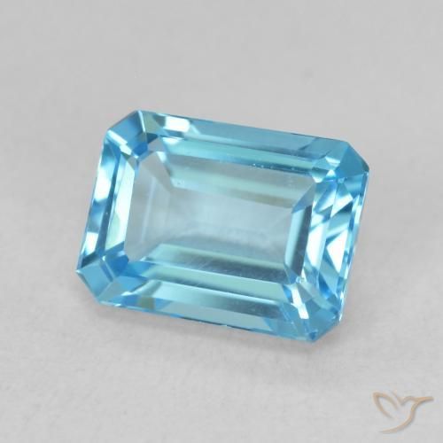 Topacio Azul Suizo natural de 2.09 ct, Corte Octágono / Esmeralda, VVS