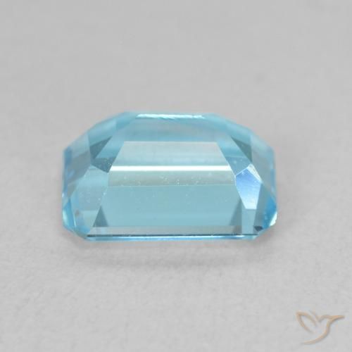 Topacio Azul Suizo natural de 1.96 ct, Corte Octágono / Esmeralda, VVS