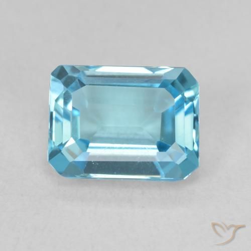 1.96ct Natural Azul Suizo Topacio, corte esmeralda, VVS