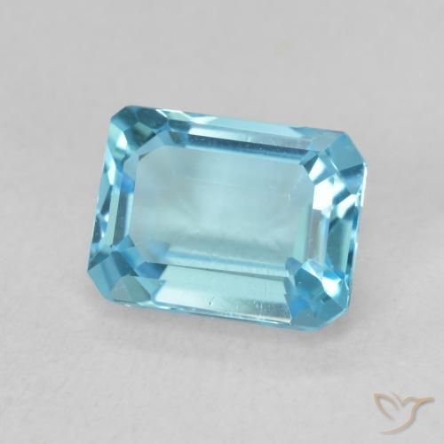 Topacio Azul Suizo natural de 1.96 ct, Corte Octágono / Esmeralda, VVS