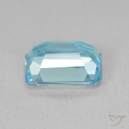 Topacio Azul Suizo natural de 1.96 ct, Corte Octágono / Esmeralda, VVS