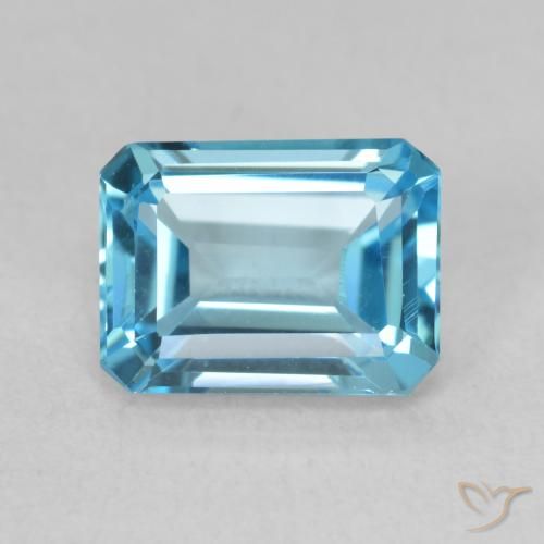 1.99ct Natural Azul Suizo Topacio, Corte Octágono / Esmeralda, VVS, Photo A