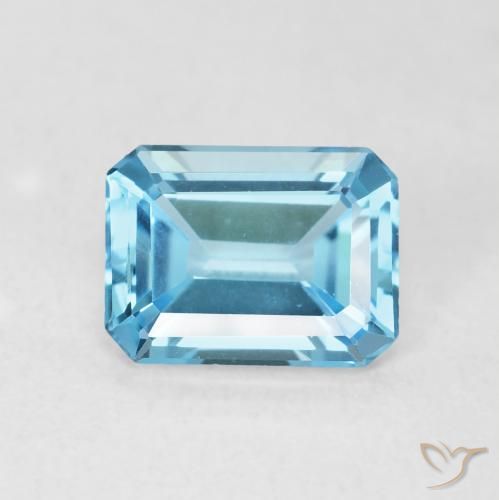 1.76ct Natural Azul Suizo Topacio, corte esmeralda, VVS