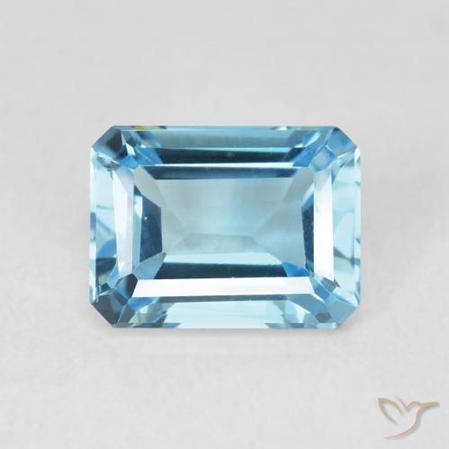2.06ct Natural Azul Suizo Topacio, corte esmeralda, VVS