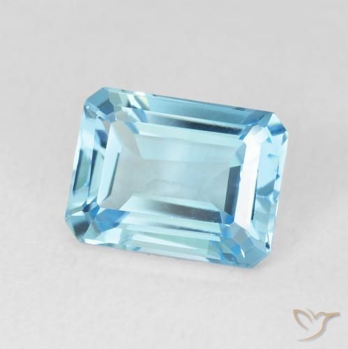 Topacio Azul Suizo natural de 2.06 ct, Corte Octágono / Esmeralda, VVS