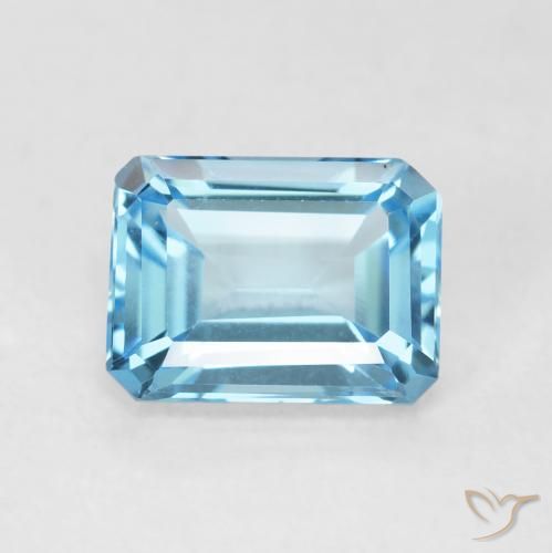 2.10ct Natural Azul Suizo Topacio, corte esmeralda, VVS