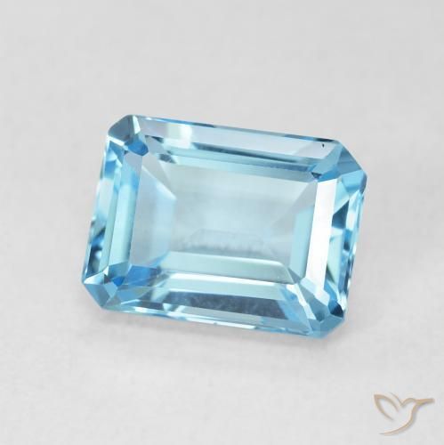 Topacio Azul Suizo natural de 2.10 ct, Corte Octágono / Esmeralda, VVS