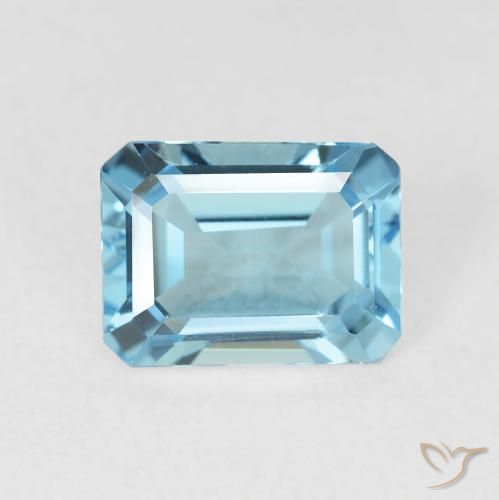 1.90ct Natural Azul Suizo Topacio, corte esmeralda, VVS