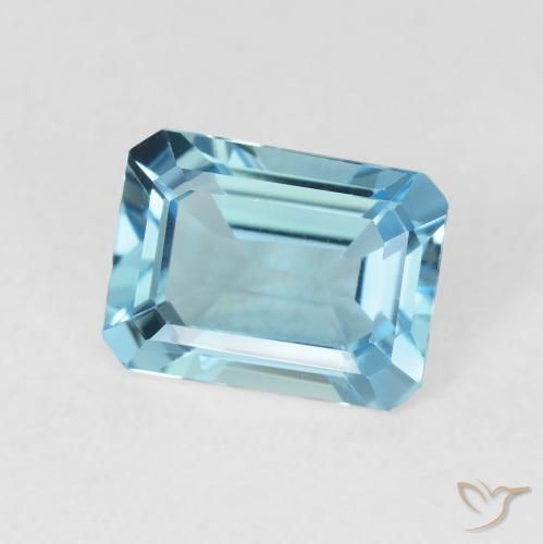 Topacio Azul Suizo natural de 1.90 ct, Corte Octágono / Esmeralda, VVS